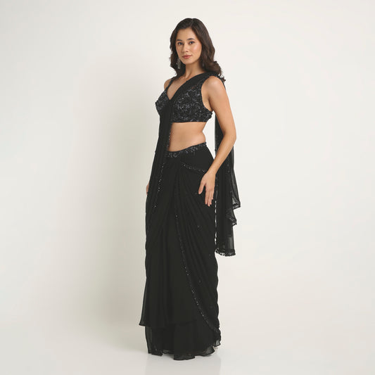 Noir Veil Saree Set