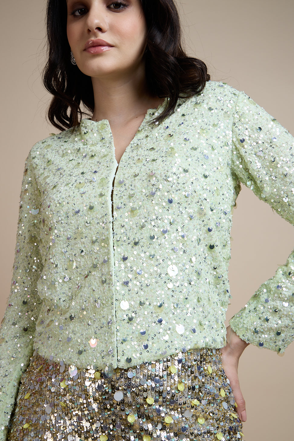 Mint Sequin Jacket