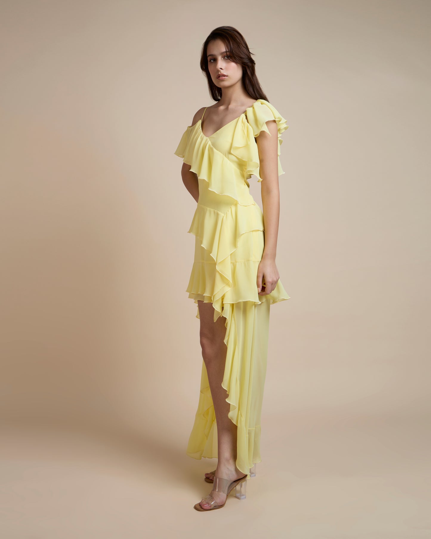 YELLOW RUFFLE DRESS