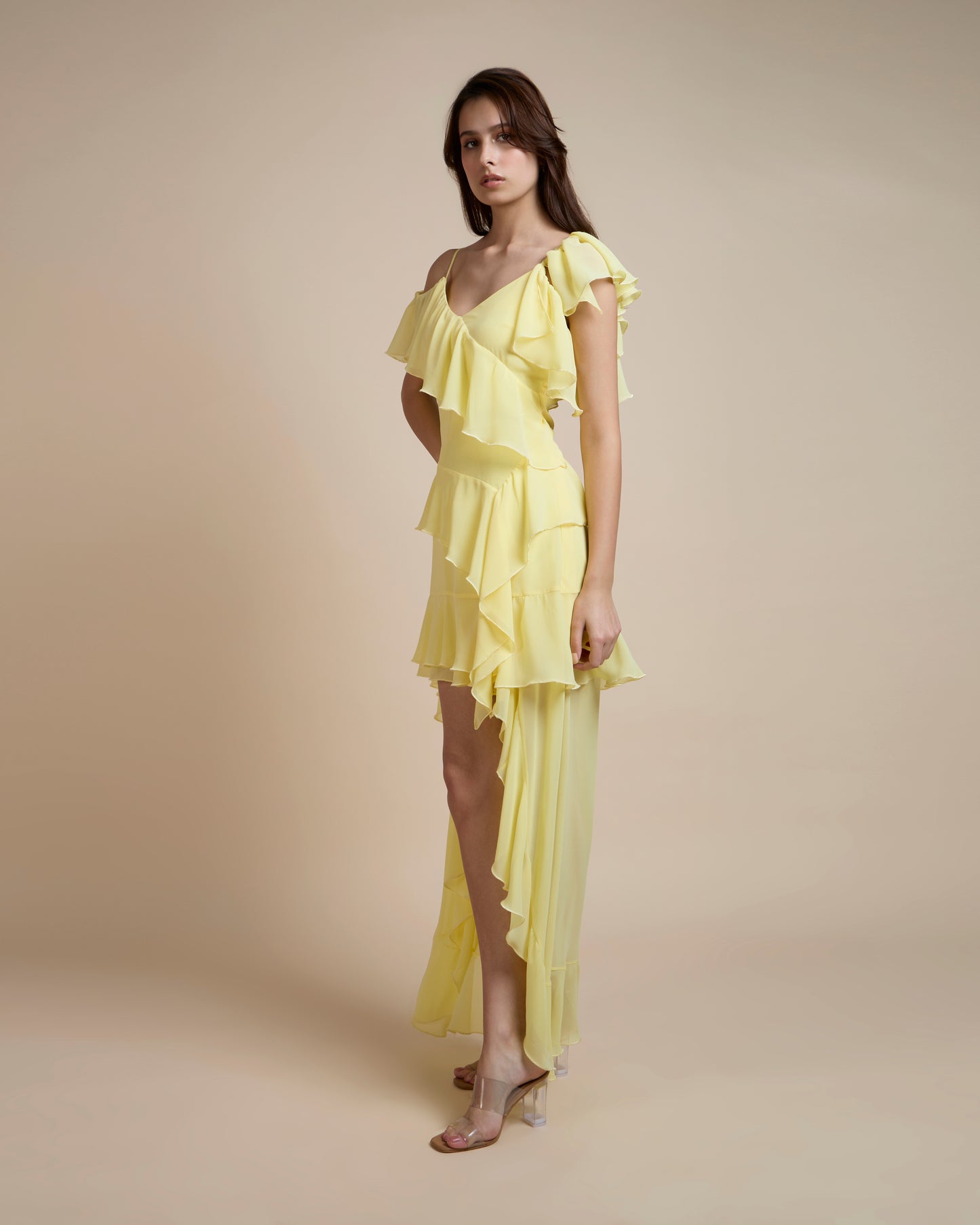 YELLOW RUFFLE DRESS