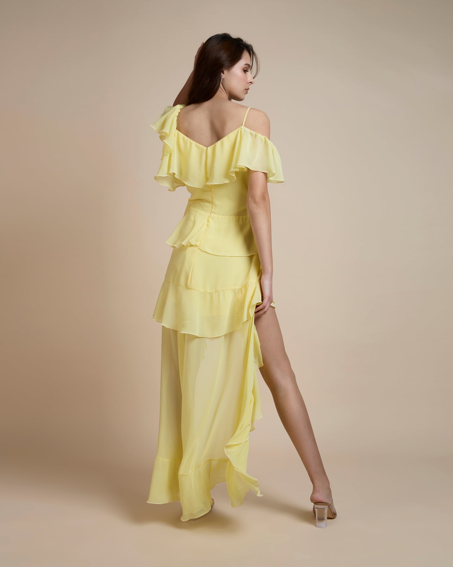YELLOW RUFFLE DRESS