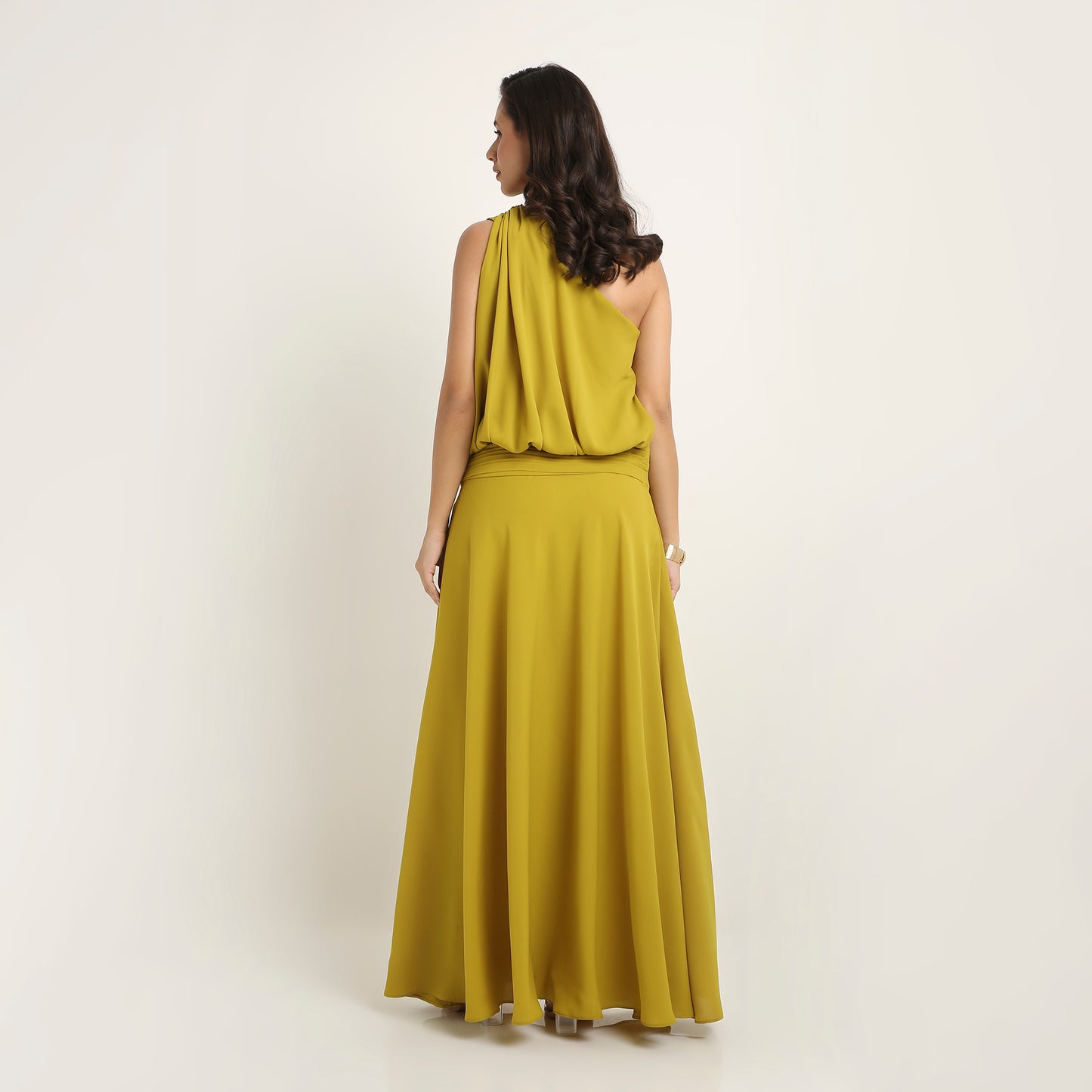 The Gilded Olive One-Shoulder Gown