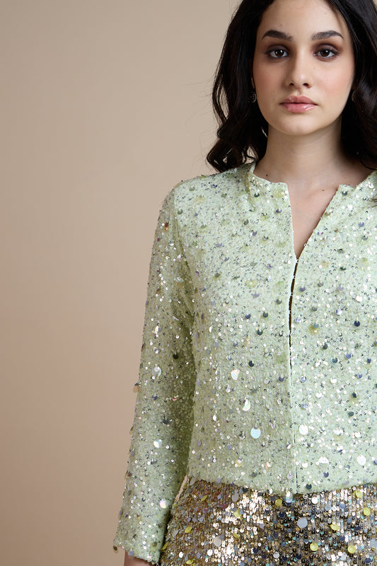 Mint Sequin Jacket
