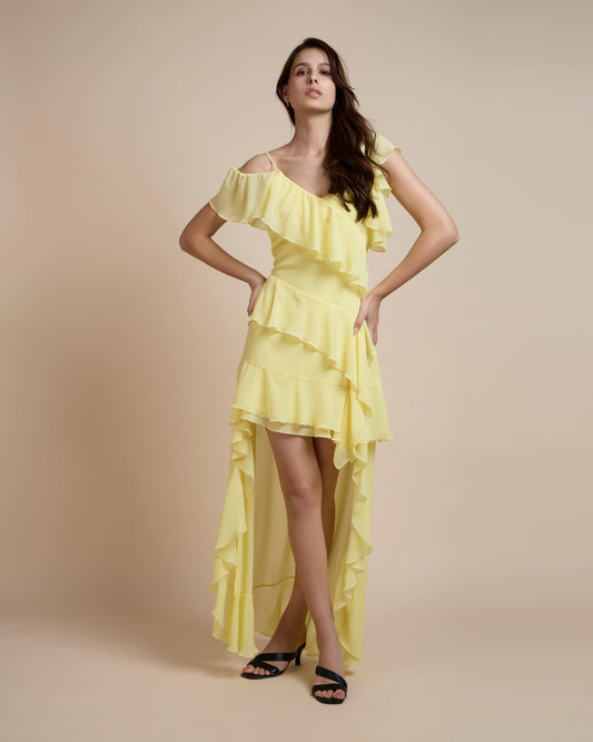 YELLOW RUFFLE DRESS