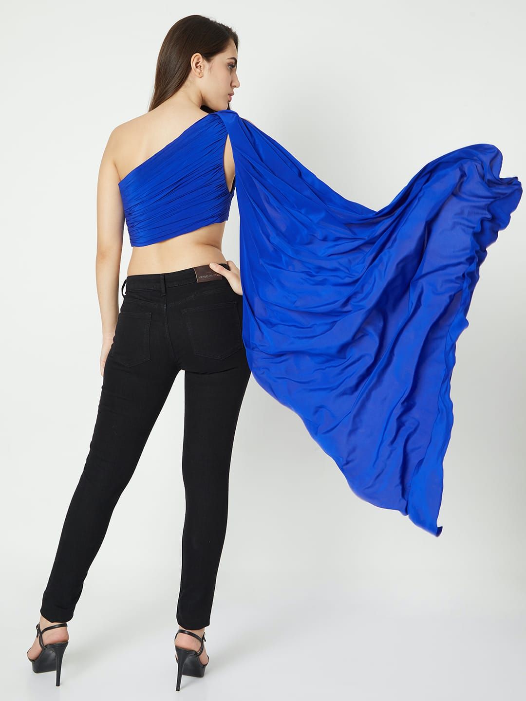Blue Draped One Shoulder designer clothing - Reema Anand Label