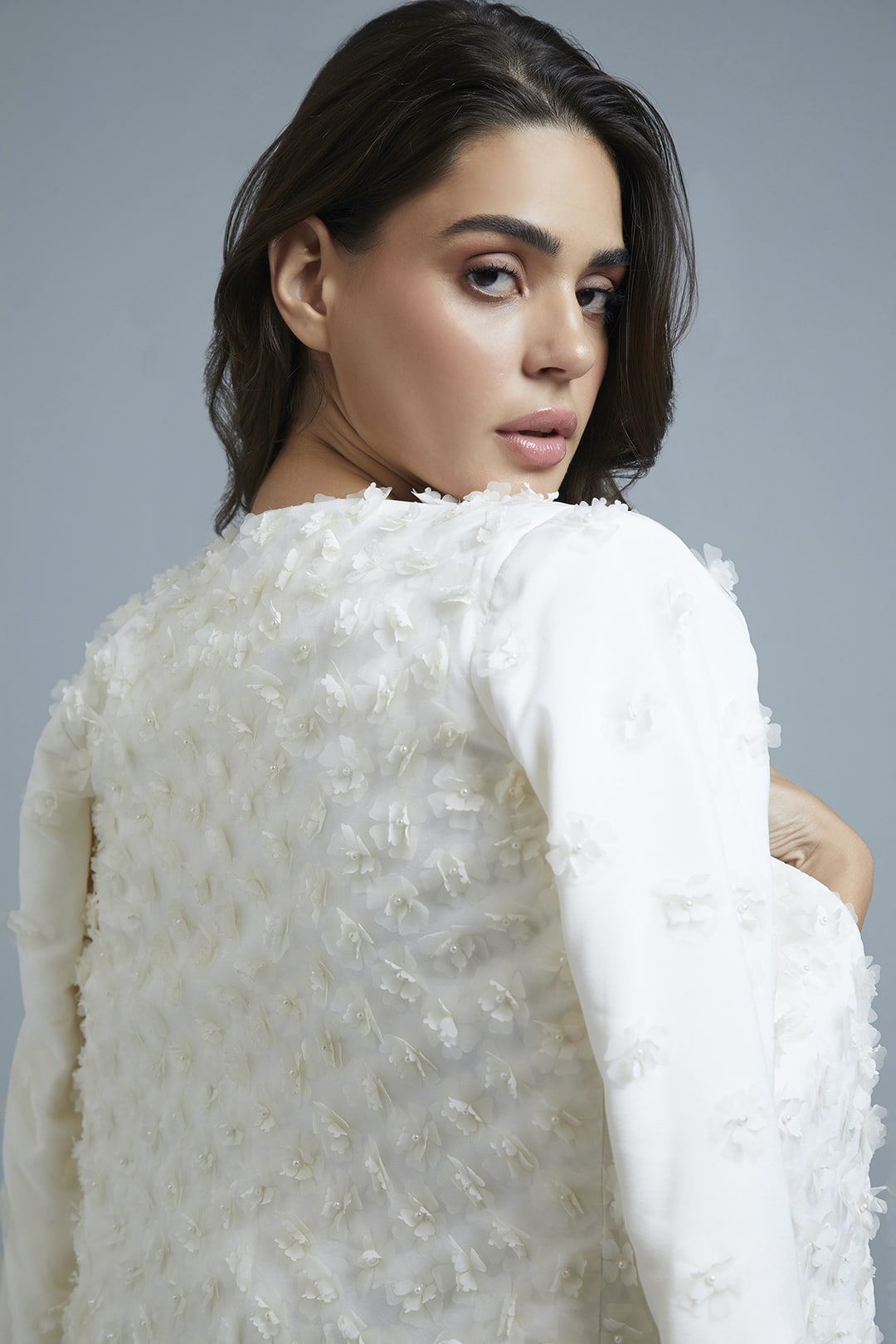 White Floral Jacket - Reema Anand Label